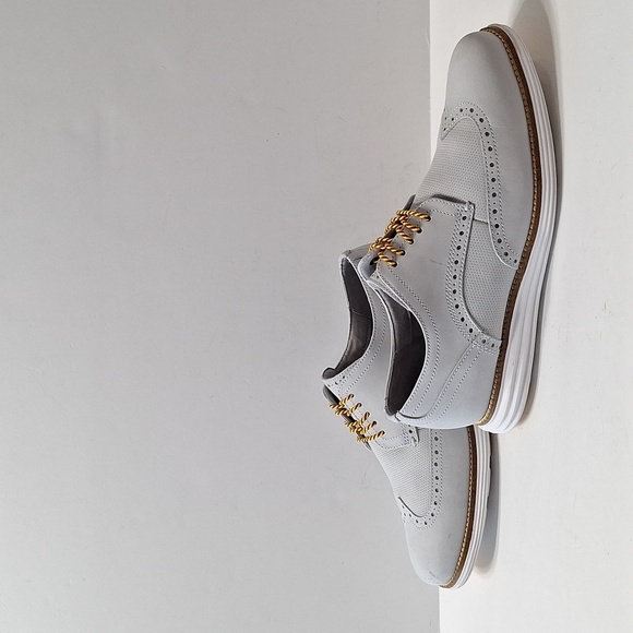 Cole Haan Men\'s Gray Lace Up Business Preppy Grand Wingtip Oxford Shoes Size 9M